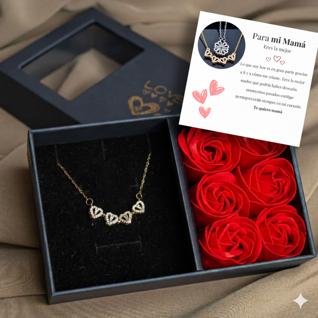 Collar Corazón Trébol | Amor Eterno