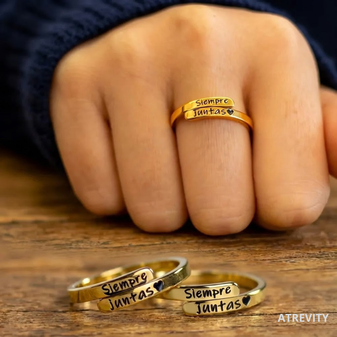 SIEMPRE JUNTAS Pack Anillos + Tarjeta Personalizada