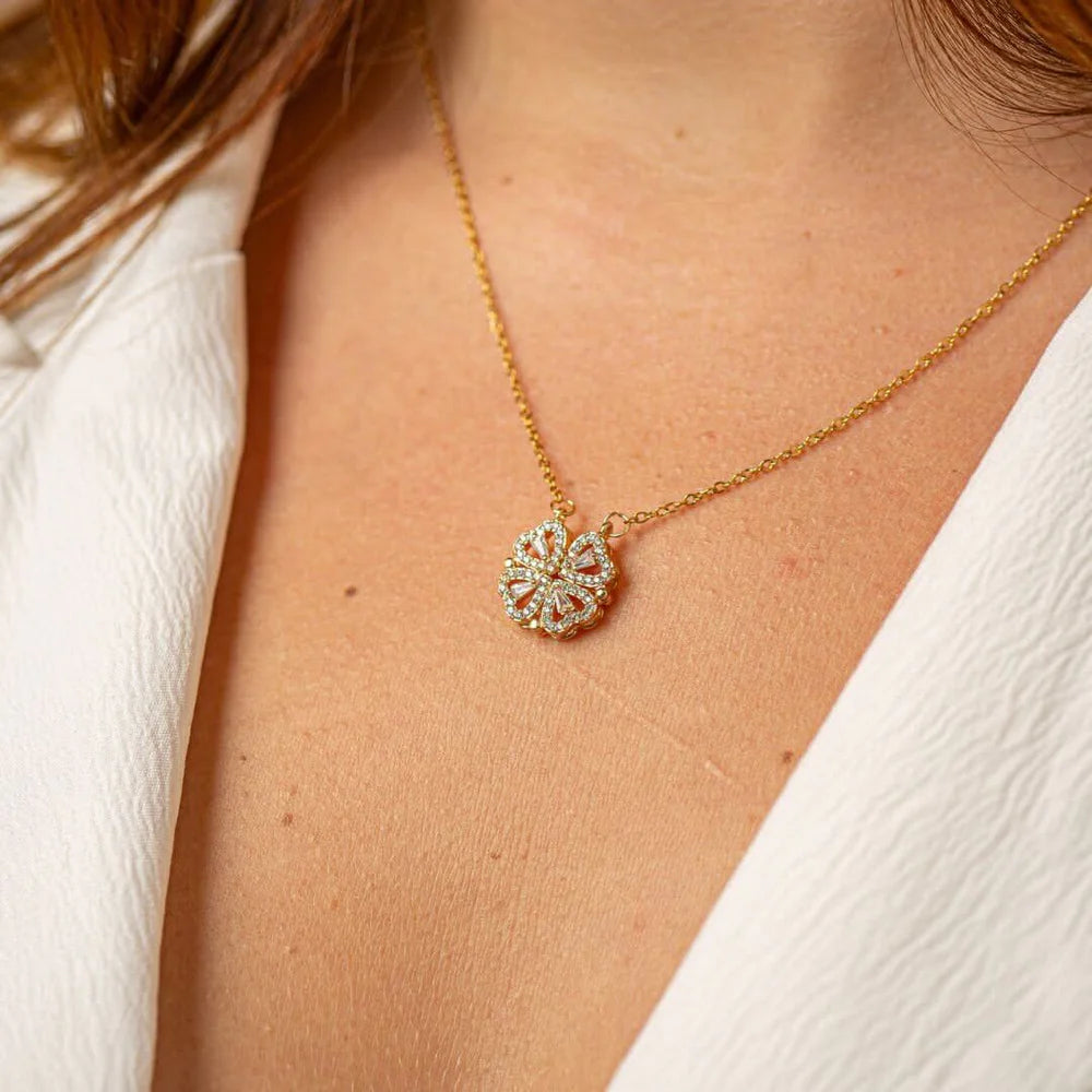 Collar Corazón Trébol | Amor Eterno