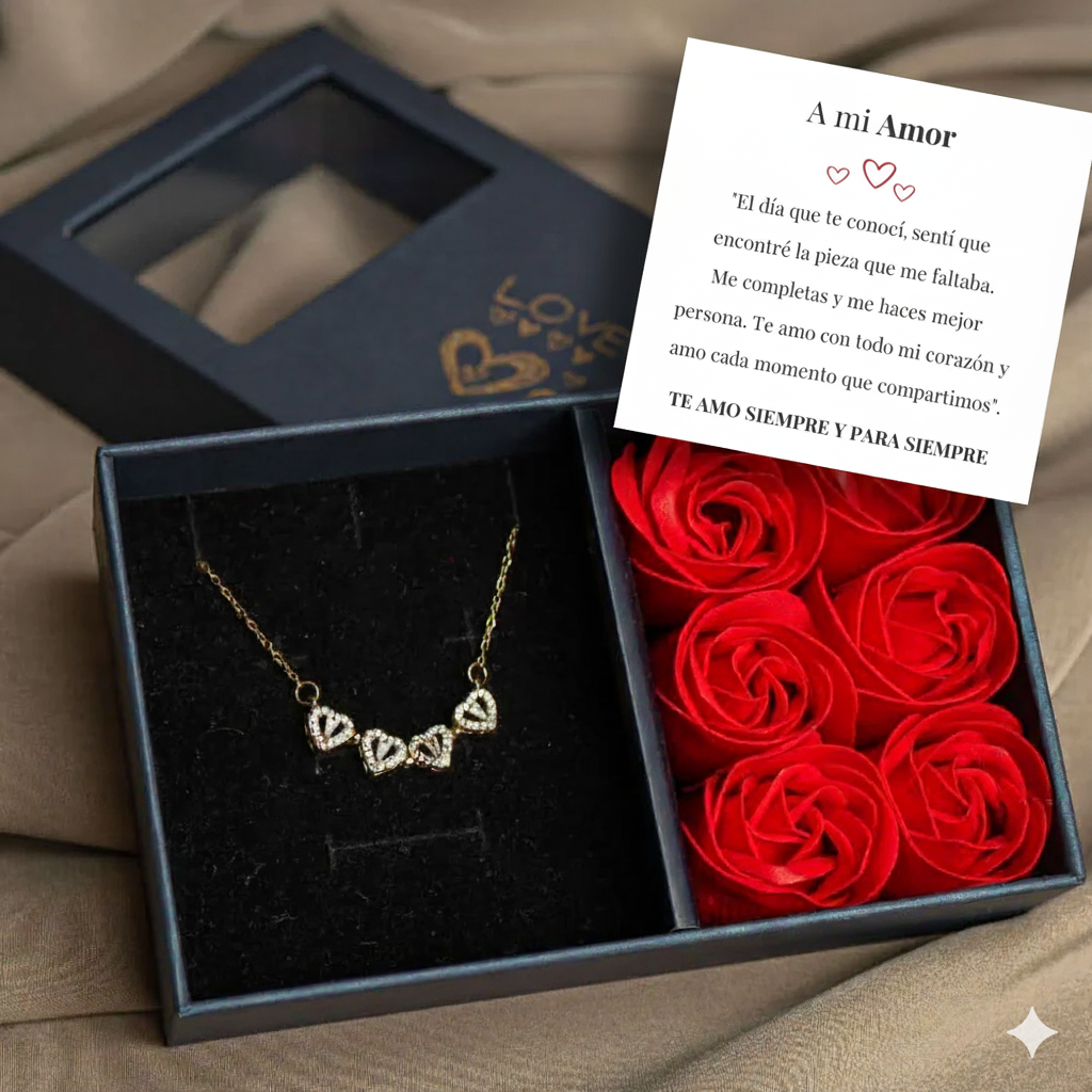 Collar Corazón Trébol | Amor Eterno