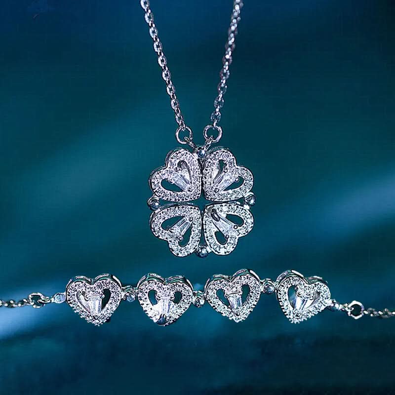 Collar Corazón Trébol | Amor Vinculo Eterno